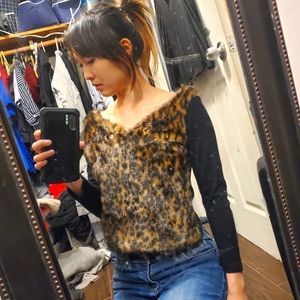 Cheetah Faux fur long sleeve